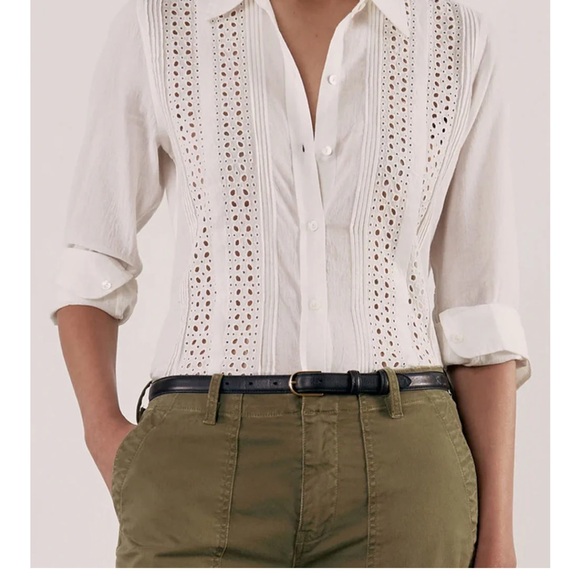 Nili Loton Ivory Tara Button Down Shirt - Picture 2 of 11